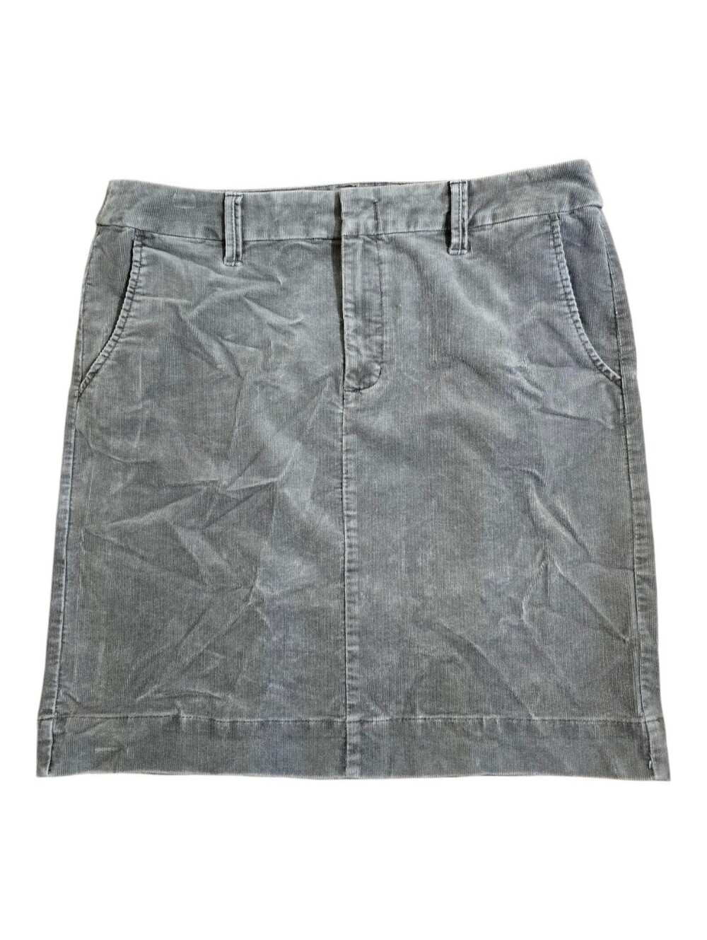 NWT! Eddie Bauer Y2K Quiet Luxury Gray Corduroy Trouser Skirt 90s 12